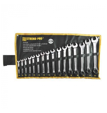 Sada kľúčov Strend Pro HR31585 očkoplochá, 16 dielna, Cr-V, 8-24 mm