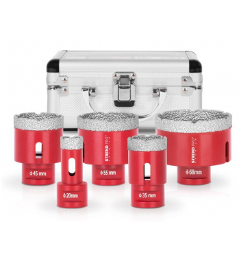 Sada vyrezávačov Strend Pro Premium DCB11S5, 20-35-45-55-68 mm, M14, diamant, korunky, professional
