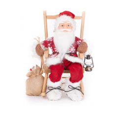 Dekorácia MagicHome Vianoce, Santa, sediaci, 46 cm