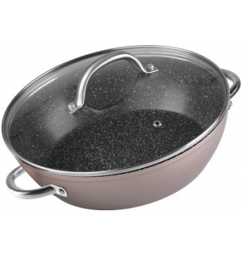 Hrniec MagicHome Coffee Brown Line, plytký, 26 cm, 2800 ml, s pokrievkou, pekáč  do rúry