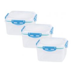 Dóza MagicHome Lunchbox set YH309, sada 3 ks, 1200 ml, 170x170x126 mm, štvorcová, Clip