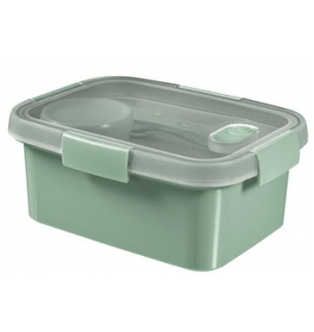 Dóza Curver® TO GO LUNCH KIT 1200 ml, otvárateľné veko, 150x200x90 mm, jemná zelená