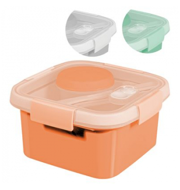 Dóza Curver® 1100 ml, mix farieb mint/sivá/broskyňová, 160x160x90 mm