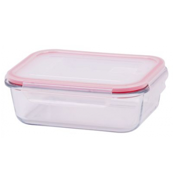 Dóza MagicHome BSG2, 1000 ml, sklenená, 200x150x60 mm, obdĺžniková, borosilikátové sklo/PP, Clip