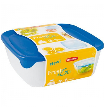 Dóza Curver® Fresh&Go, sada 4 ks,  250/800/1700/2900 ml, modrá