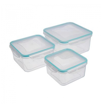 Dóza MagicHome Lunchbox set MB06, sada 3 ks, 700/1200/2000 ml, štvorcové, Clip