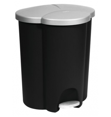 Kôš Curver® TRIO PEDAL BIN, 40 lit., 39.4x47.8x59.2 cm, čierny/sivý, na odpad, s pedálom