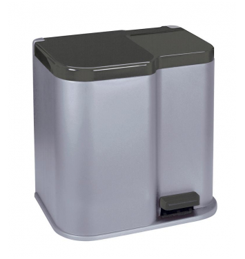 Kôš Curver® DUO BIN 21 lit., strieborný/čierny, na odpad