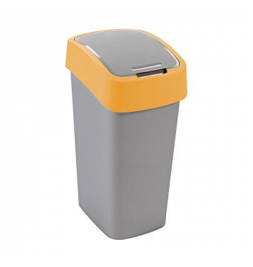 Kôš Curver® FLIP BIN 45 lit., šedostrieborný/žltý, na odpad