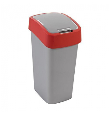 Kôš Curver® FLIP BIN 25 lit., šedostrieborný/červený, na odpad