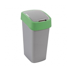 Kôš Curver® FLIP BIN 25 lit., šedostrieborný/zelený, na odpad