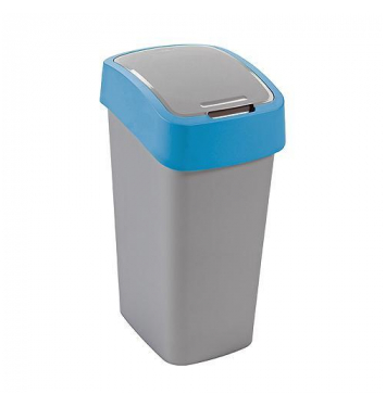 Kôš Curver® FLIP BIN 9 lit., šedostrieborný/modrý, na odpad