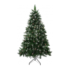 Stromček MagicHome Vianoce Albero, jedľa, zasnežené konce, so šiškami, 180 cm