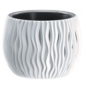 Kvetináč s vložkou SANDY Bowl 240, 238x161 mm, biela