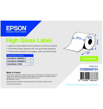 High Gloss Label Cont.R, 102mm x 58m