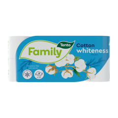Tento Family Cotton Whiteness toaletný papier 2-vrstvový 8 ks, 150 útržkov 18m