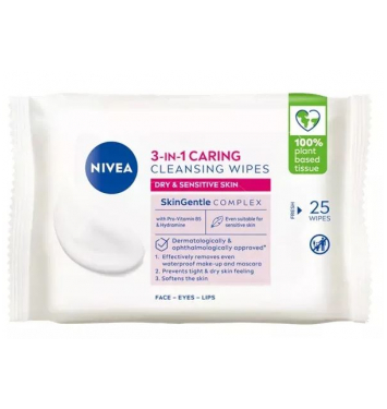 Nivea Ošetrujúce čistiace pleťové obrúsky 3v1 25ks