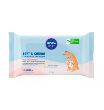 Nivea Baby obrúsky 57ks Soft & Cream