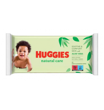 Huggies Natural Care Aloe vera detské vlhčené obrúsky 56 ks