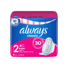 Always hygienické vložky classic clean feel protection maxi, 9 ks