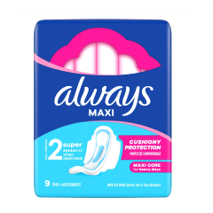 Always hygienické vložky classic clean feel protection maxi, 9 ks