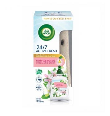 Air wick Difuzér a náplň do osviežovača vzduchu 24/7 Active Fresh jazmínové kvety, 228 ml
