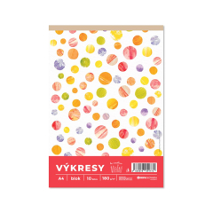 Krpa Výkresy 180g A4 10ks v bloku farba biela