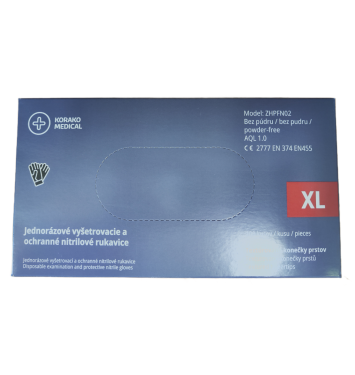 Rukavice nitril bez pudru  čierne 100ks veľkosť XL