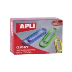 Spisové spony APLI 32mm potiahnuté plastom farebné 32 mm 100ks