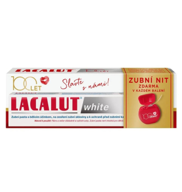 Lacalut zubná pasta 75ml White + Zubná niť