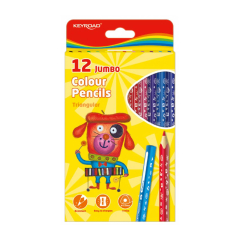 Farbičky KEYROAD Jumbo trojhranné 12 ks, mix farieb