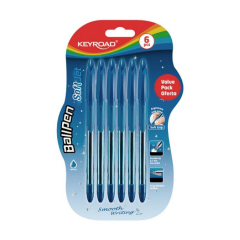 Guľôčkové pero KEYROAD Soft Jet 0,7 mm,  blister, 6ks, modré