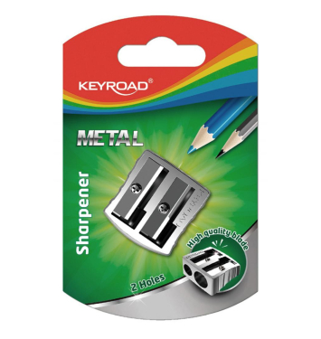 Strúhadlo KEYROAD Metal hliníkové s dvomi otvormi, blister