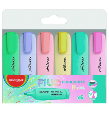 Sada zvýrazňovačov KEYORAD pastel 6ks, mix farieb