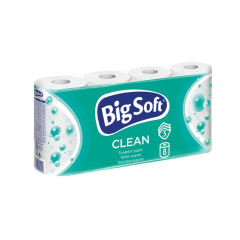 BigSoft Clean toaletný papier 3-vrstvový 8 ks, 150 útržkov