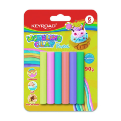 Plastelína KEYROAD pastel, blister 6 ks, mix farieb