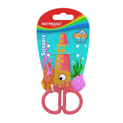 Školské nožnice KEYROAD, 12 cm, blister, motív Ryba, oranžové