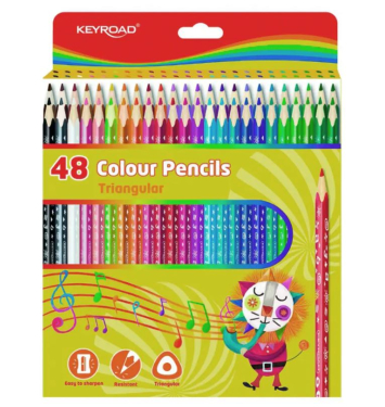Farbičky KEYROAD drevené 48 ks, mix farieb