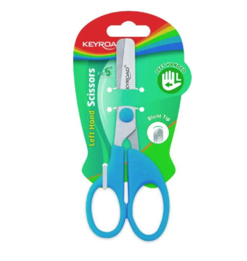 Detské nožnice KEYROAD Kids pre ľavákov 13 cm, blister, mix farieb