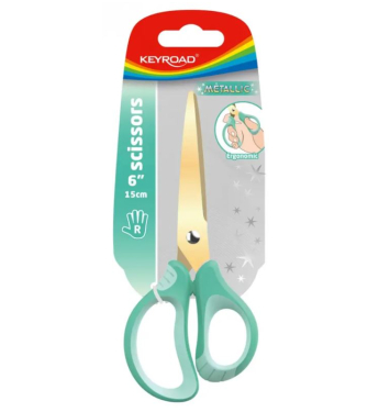 Nožnice kovovo-titánové KEYROAD, ergonomické, 15,5 cm, mix farieb