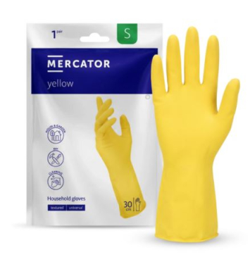 Mercator upratovacie rukavice žlté S, 1 pár