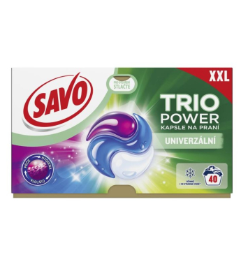 Savo Trio Power univerzálne gélové kapsuly na pranie XXL 40PD