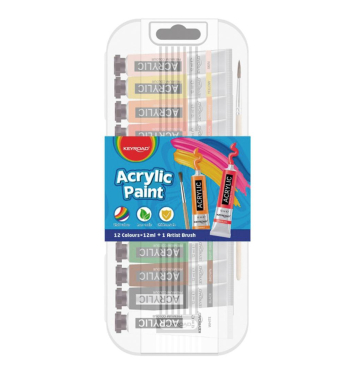 Akrylové farby KEYROAD, 12 x 12 ml, mix farieb